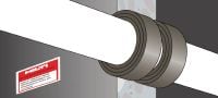 CP 648-E 挡火环状包裹带 受热膨胀的、活动的挡火包裹带，有助于在易燃管道贯穿周围形成防火和防烟隔墙 产品应用 3