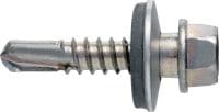 S-MD53SS 自钻金属螺丝 含 16 mm 垫圈的自钻螺丝（A4 不锈钢），适用于中等厚度达 6 mm 的金属至金属的紧固