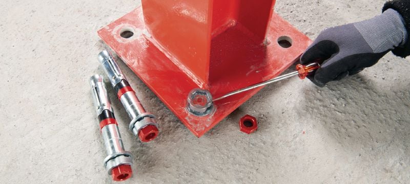 HSL4-B 重型锚栓 顶级性能的重型锚栓，经认证可用于混凝土中安全相关的应用（碳钢） 产品应用 1