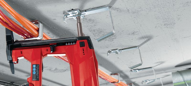 X-ECH-FE MX 金属电缆夹 适合在天花板和墙壁上搭配排钉或锚栓使用的金属成束电缆支架 产品应用 1