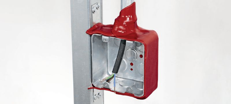 CP 617 防火胶泥贴 可塑防火胶泥贴帮助保护电源插座箱、接线盒和金属垫圈/烘干机箱 产品应用 1