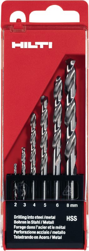 HSS-G 钻头套件 优质的 HSS 高精度钻头套组，适用于在钢材(≤900 N/mm²)中钻小孔 ，满足 DIN 338 / 340