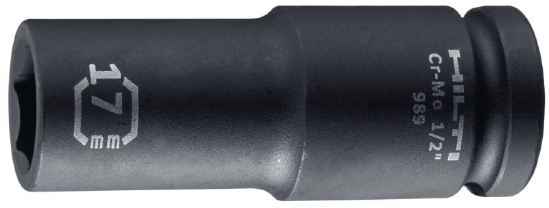 SI-S 1/2 L 深冲击套筒 1/2 长冲击套筒，适用于拧紧螺栓和锚栓